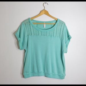 Xhileration | XL turquoise short sleeve Sweater
